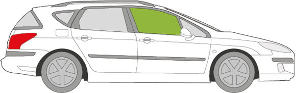 Afbeelding van Zijruit rechts Peugeot 407 SW