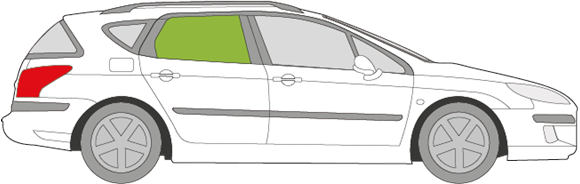 Afbeelding van Zijruit rechts Peugeot 407 SW