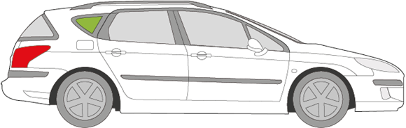 Afbeelding van Zijruit rechts Peugeot 407 SW