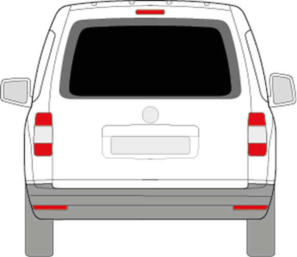 Afbeelding van Achterruit Volkswagen Caddy (DONKERE RUIT) 