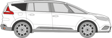 Afbeelding van Zijruit rechts Renault Espace (DONKERE RUIT)