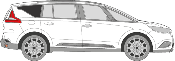 Afbeelding van Zijruit rechts Renault Espace (DONKERE RUIT)