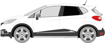 Afbeelding van Zijruit links Renault Captur (DONKERE RUIT)