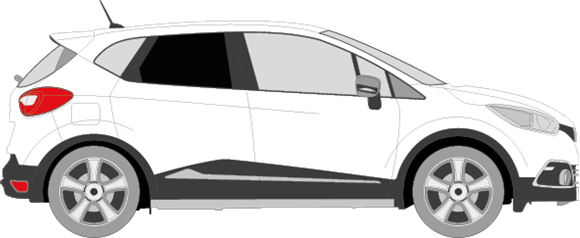 Afbeelding van Zijruit rechts Renault Captur (DONKERE RUIT)