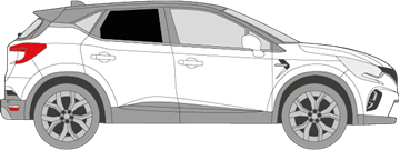 Afbeelding van Zijruit rechts Renault Captur (DONKERE RUIT)