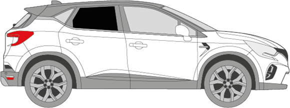 Afbeelding van Zijruit rechts Renault Captur (DONKERE RUIT)