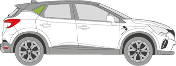 Afbeelding van Zijruit rechts Renault Captur