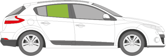Afbeelding van Zijruit rechts Renault Mégane 5 deurs 
