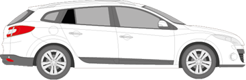 Afbeelding van Zijruit rechts Renault Mégane break (DONKERE RUIT)