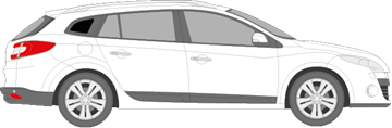 Afbeelding van Zijruit rechts Renault Mégane break (DONKERE RUIT)