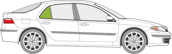 Afbeelding van Zijruit rechts Renault Laguna 5 deurs 