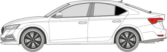 Afbeelding van Zijruit links Skoda Octavia (DONKERE RUIT)