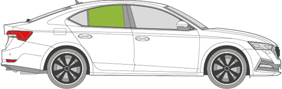 Afbeelding van Zijruit rechts Skoda Octavia