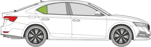 Afbeelding van Zijruit rechts Skoda Octavia