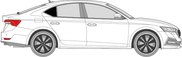 Afbeelding van Zijruit rechts Skoda Octavia (DONKERE RUIT)