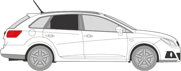 Afbeelding van Zijruit rechts Seat Ibiza break (DONKERE RUIT)