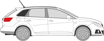 Afbeelding van Zijruit rechts Seat Ibiza break (DONKERE RUIT)