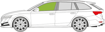 Afbeelding van Zijruit links Skoda Octavia break