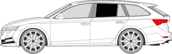 Afbeelding van Zijruit links Skoda Octavia break (DONKERE RUIT)