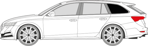 Afbeelding van Zijruit links Skoda Octavia break (DONKERE RUIT)