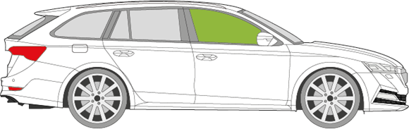 Afbeelding van Zijruit rechts Skoda Octavia break