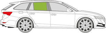 Afbeelding van Zijruit rechts Skoda Octavia break