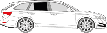 Afbeelding van Zijruit rechts Skoda Octavia break (DONKERE RUIT)