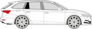 Afbeelding van Zijruit rechts Skoda Octavia break (DONKERE RUIT)