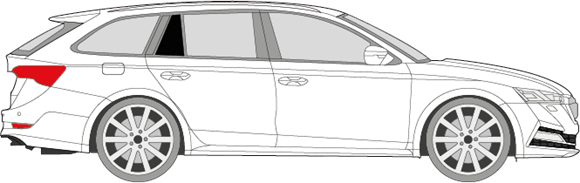Afbeelding van Zijruit rechts Skoda Octavia break (DONKERE RUIT)