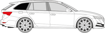 Afbeelding van Zijruit rechts Skoda Octavia break (DONKERE RUIT)