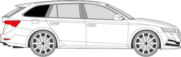 Afbeelding van Zijruit rechts Skoda Octavia break (DONKERE RUIT)