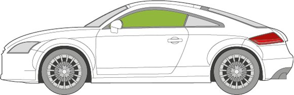 Afbeelding van Zijruit links Audi TT Coupé  