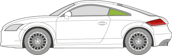 Afbeelding van Zijruit links Audi TT Coupé  