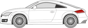 Afbeelding van Zijruit links Audi TT Coupé (DONKERE RUIT)