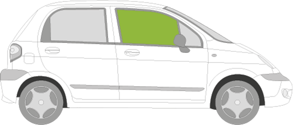 Afbeelding van Zijruit rechts Chevrolet Matiz 5 deurs 