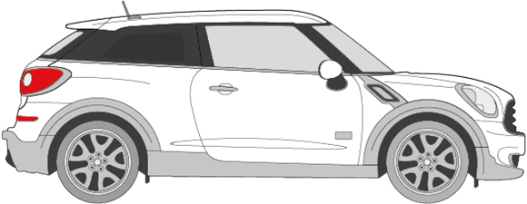 Afbeelding van Zijruit rechts Mini Paceman (DONKERE RUIT)