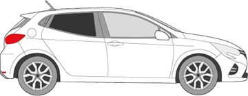 Afbeelding van Zijruit rechts Renault Clio (DONKERE RUIT)