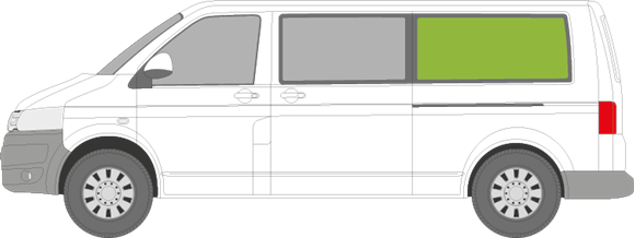 Afbeelding van Zijruit links Volkswagen Transporter Family schuifdeur (verlengd)