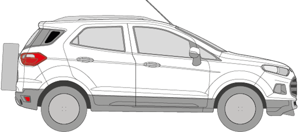 Afbeelding van Zijruit rechts Ford Ecosport (DONKERE RUIT)
