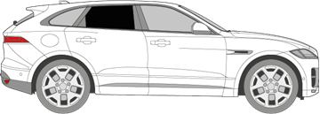 Afbeelding van Zijruit rechts Jaguar F-Pace (DONKERE RUIT)