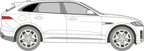 Afbeelding van Zijruit rechts Jaguar F-Pace (DONKERE RUIT)