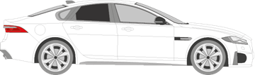 Afbeelding van Zijruit rechts Jaguar XF (DONKERE RUIT)