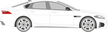 Afbeelding van Zijruit rechts Jaguar XF (DONKERE RUIT)