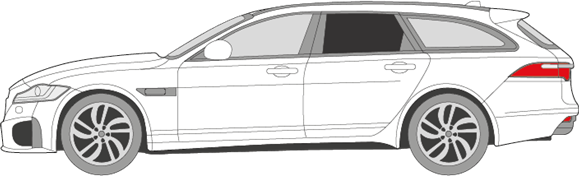 Afbeelding van Zijruit links Jaguar XF break (DONKRE RUIT)