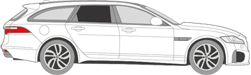 Afbeelding van Zijruit rechts Jaguar XF break (DONKRE RUIT)