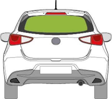 Afbeelding van Achterruit Mazda 2 5 deurs antenne