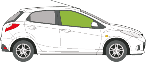 Afbeelding van Zijruit rechts Mazda 2 5 deurs 