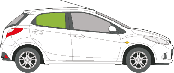 Afbeelding van Zijruit rechts Mazda 2 5 deurs 