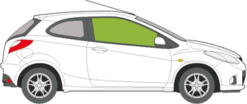 Afbeelding van Zijruit rechts Mazda 2 3 deurs 