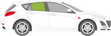 Afbeelding van Zijruit rechts Mazda 3 5 deurs 